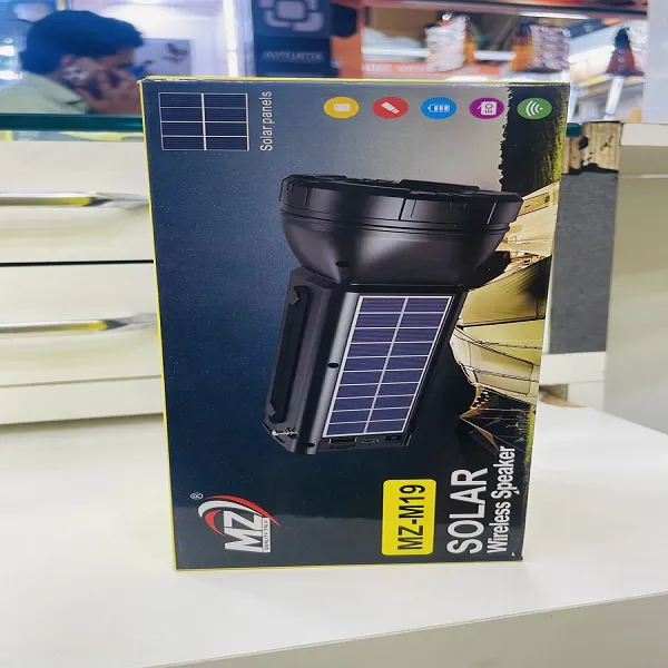 MZ-19 Solar Wireless Speaker And Light | Powerful Sound, Emergency Light, FM Radio