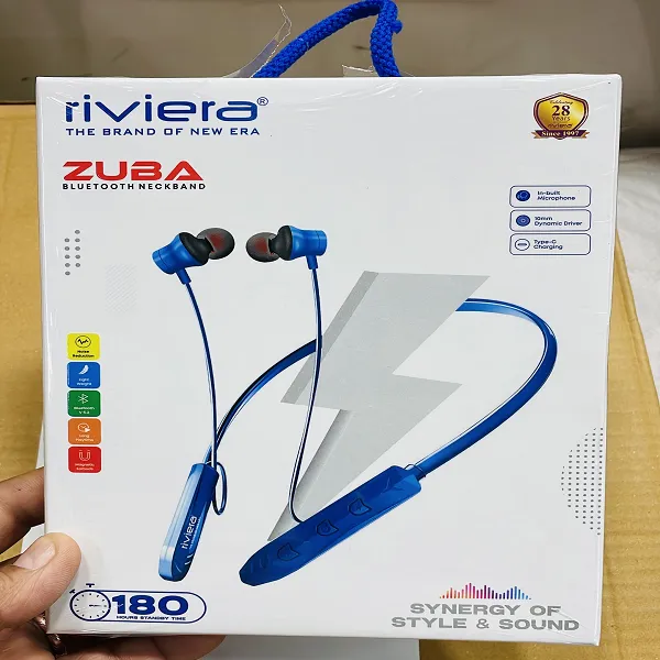 ZUBA Bluetooth Neckband – Pure Bass Sound with Long-Lasting Performance