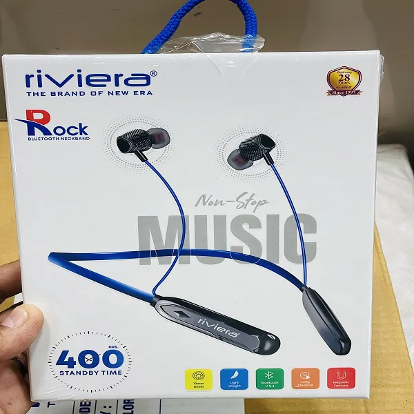 ROCK Bluetooth Neckband – Pure Bass Sound with Long-Lasting Performance