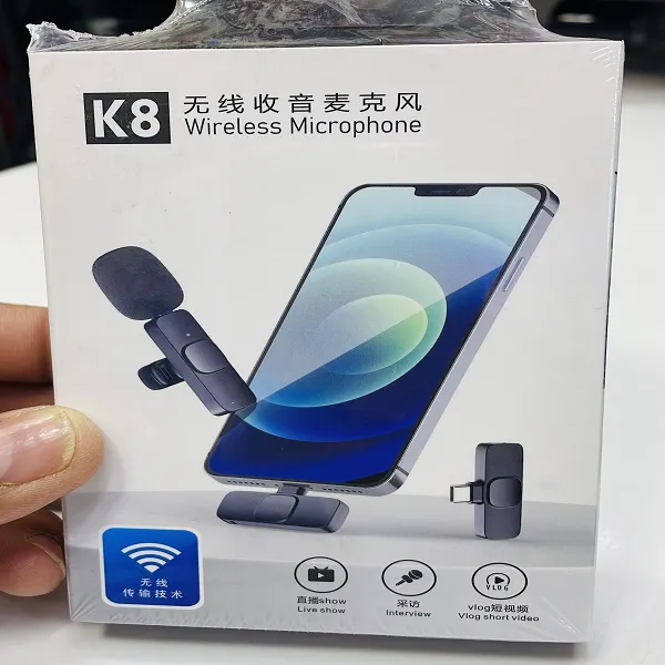 K8 Wireless Microphone – Single Mic System | Clear Audio for Vlog & Live Og