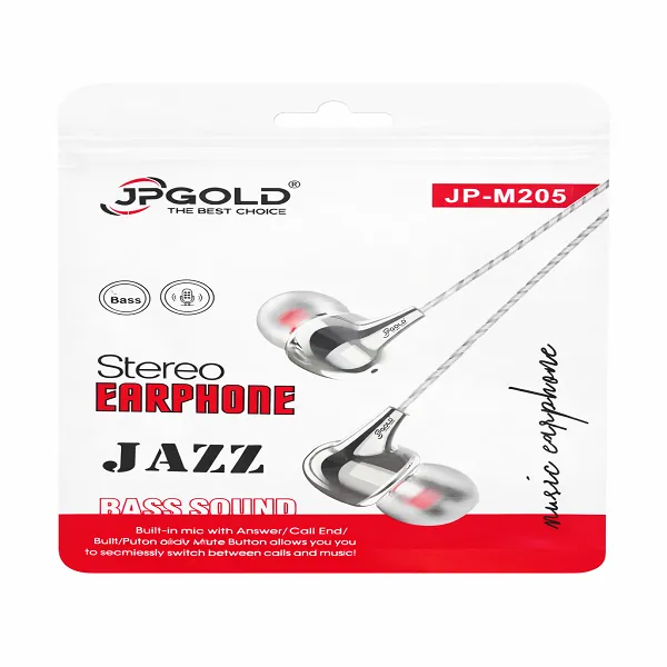 JP GOLD JP-M205 Jazz Stereo Earphones with Bass Sound & Built-in Mic