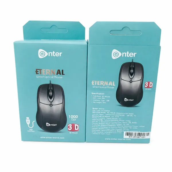 Enter ETERNAL Wired Optical Mouse – Smooth, Reliable & Ergonomic