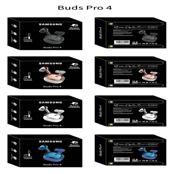 Buds Pro 4 TWS Earbuds – Volume Control 💯% Working | Wireless Charger Case | Multi-Color Available Now! 🎧